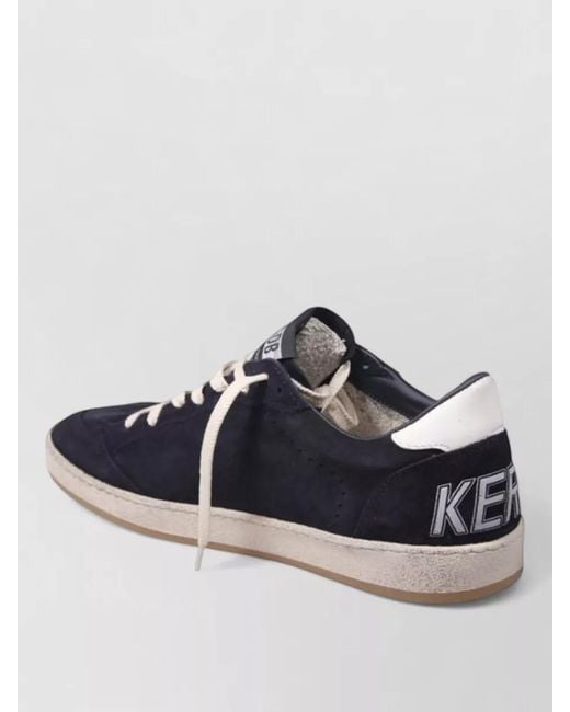 Golden Goose Deluxe Brand Blue Ballstar Suede Lace Up Shoes Star Detail for men