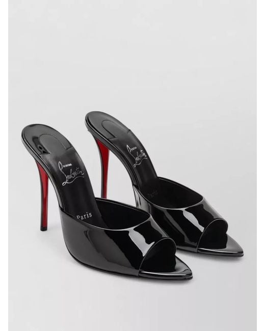 Christian Louboutin Multicolor Miss Z Patent Leather Peep Toe Mules