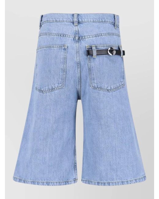Coperni Blue Straight Shorts Belt Loops Back Pockets