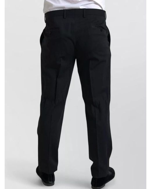 Dolce & Gabbana Black Virgin Wool Silk Slim-Fit Single-Breasted Suit for men