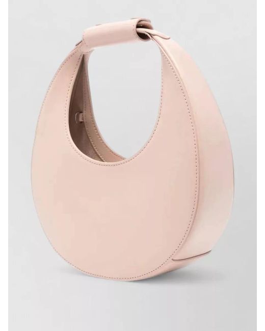 Staud Pink Mini Moon Leather Shoulder Bag