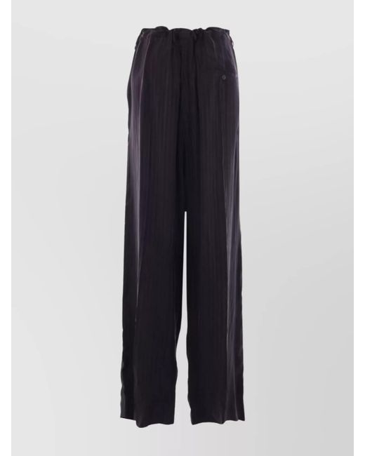 Balenciaga Blue Cupro Wide-Leg Trousers
