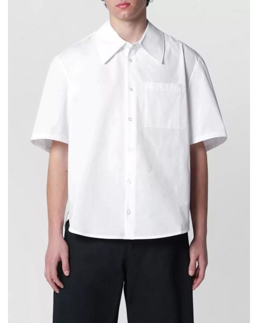 Séfr White Waylon Shirt Chest Pocket Short Sleeves for men
