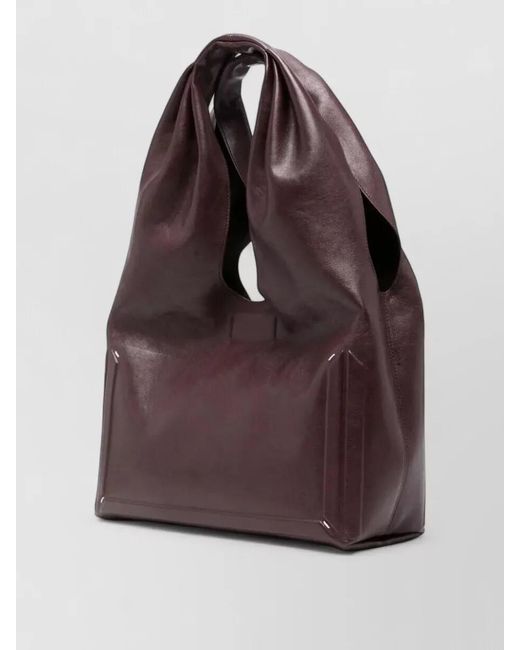 Maison Margiela Purple Leather Tote Bag