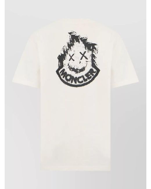 Moncler Natural Logo-Print Cotton T-Shirt for men