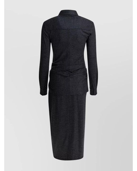 Isabel Marant Blue Virgin Wool Midi Dress