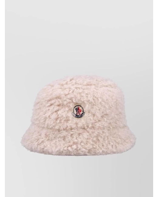 Moncler Pink Soft Teddy Bucket Hat For Winter