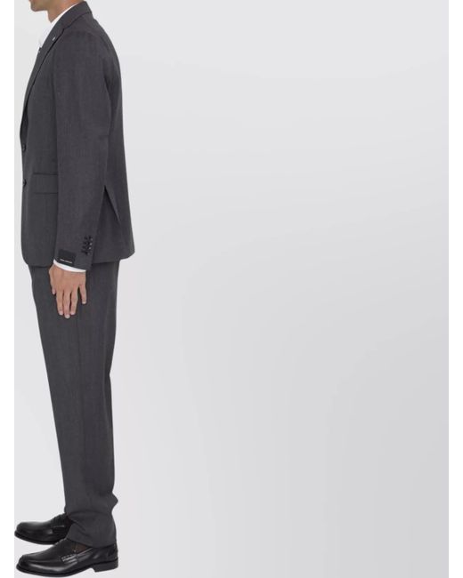 Tagliatore Gray Virgin Wool Two-Piece Single-Breasted Suit for men