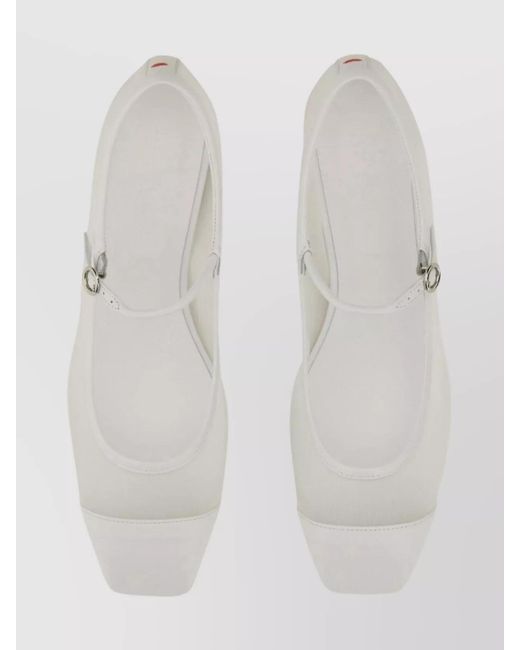 Aeyde Gray Leather Ballerina Shoes