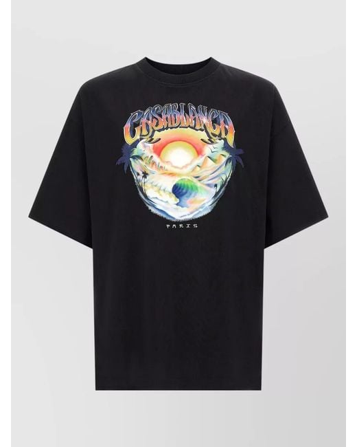 Casablanca Multicolor Airspray Print Cotton T-Shirt for men