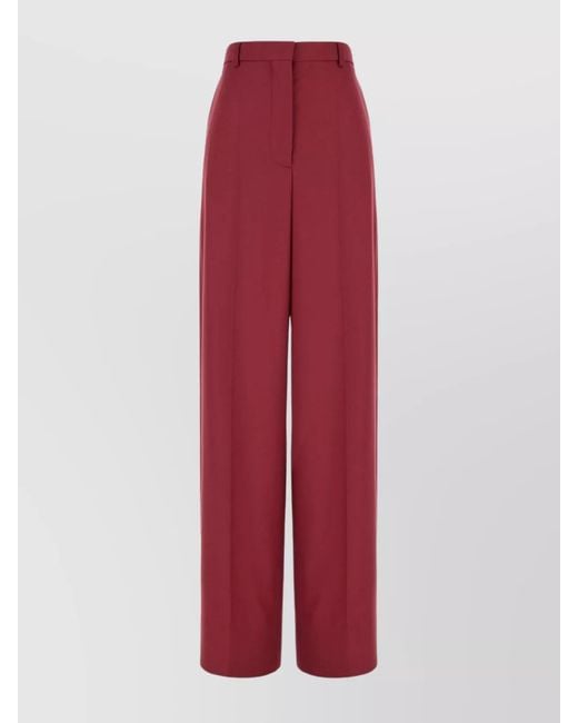Stella McCartney Red Wool Wide-Leg Trousers