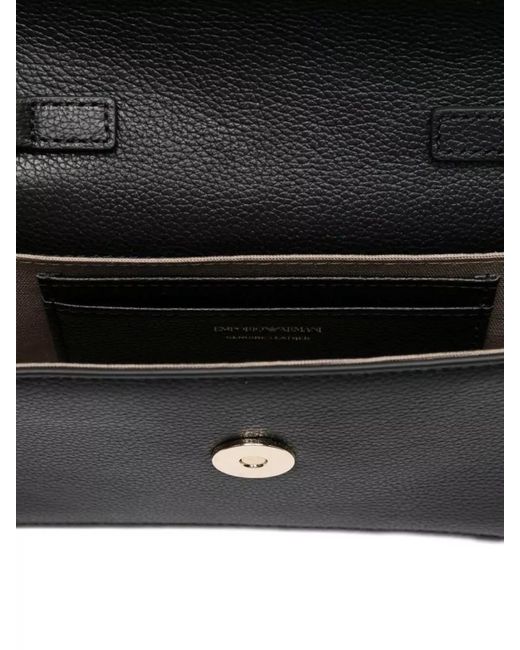 Emporio Armani Black Leather Mini Cross-Body Bag