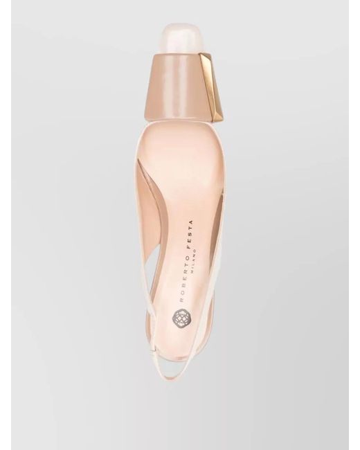 Roberto Festa Pink Pumps High Heel Metallic Accent Kitten