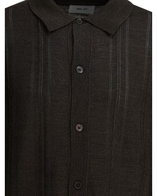 NN07 Black Wool Blend Cardigan for men