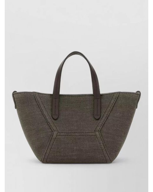 Brunello Cucinelli Gray Fabric Shoulder Bag