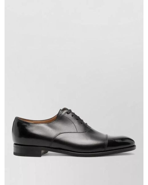 John Lobb Black Leather Derby Shoes for men