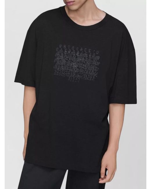 Maison Margiela Black Logo Cotton T Shirt Graphic Print for men
