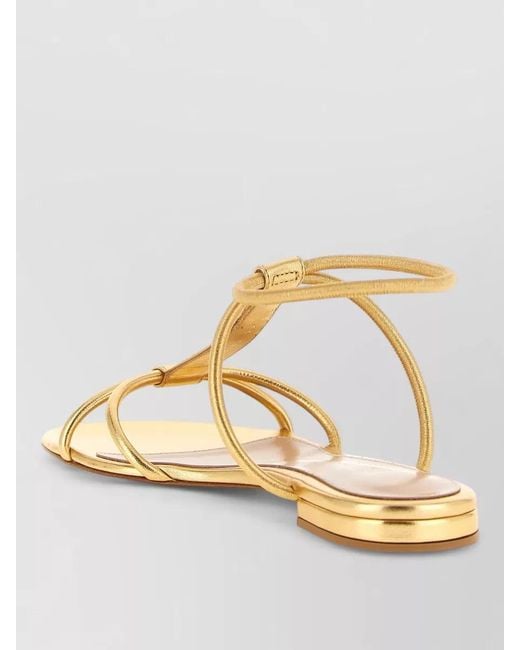 Gianvito Rossi Metallic Lilo Sandals Open Toe Flat Sole Strappy
