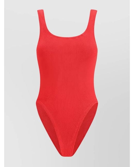 Hunza G Red Square Neck Swimsuit