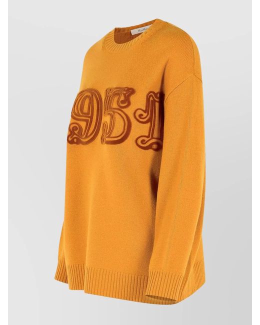 Max Mara Orange Cashmere Wool Sweatshirt