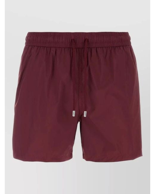 Fedeli Red Polyester Swim Shorts for men