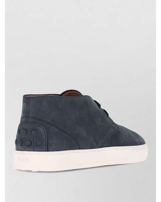 Tod's Blue Leather Low-Top Boots for men
