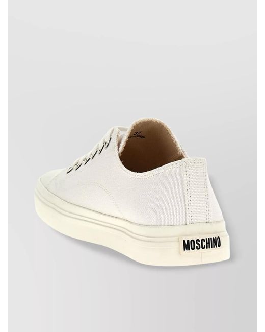 Moschino Natural Canvas Low-Top Sneakers