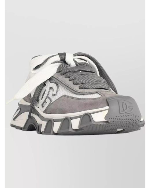 Dolce & Gabbana Metallic Leather Low-Top Sneakers for men