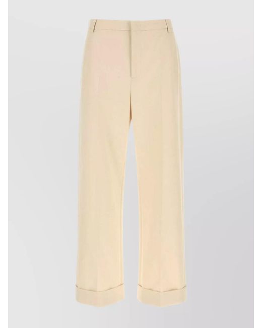 Valentino Garavani Natural Cotton Tailored Trousers for men