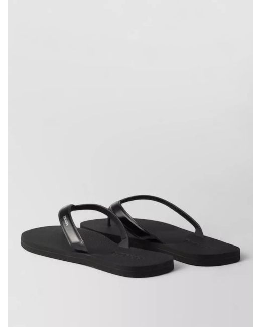 Prada White Leather Flip Flops Flat Sole Thong for men