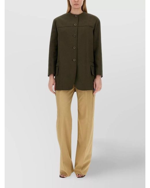 Max Mara Green Cotton Fitted Jacket