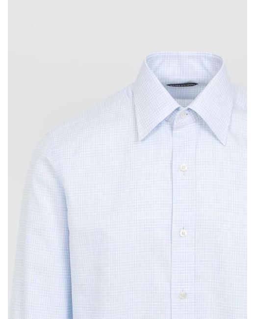 Tom Ford White Checked Cotton Shirt for men