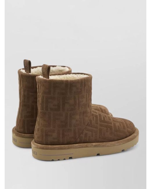 Fendi Brown Suede Ankle Boots for men