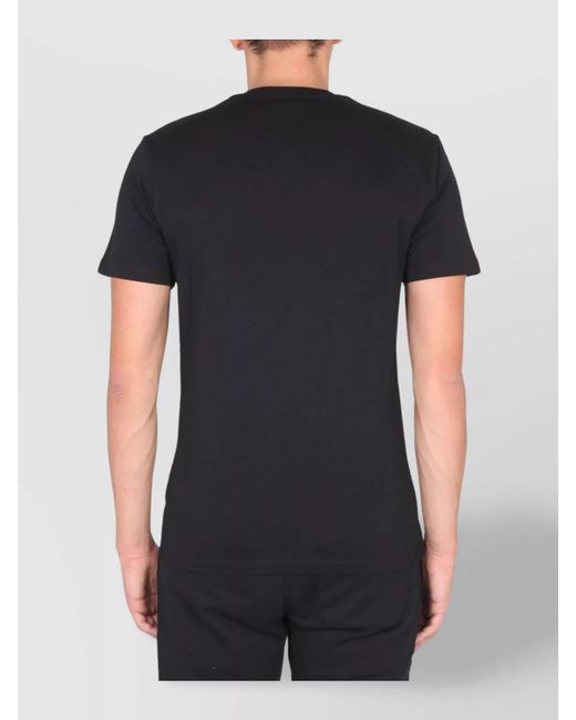 Moschino Black Cotton Logo Print T-Shirt for men