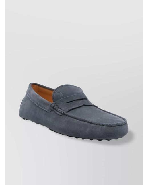 Tod's Blue Suede Leather Loafers for men