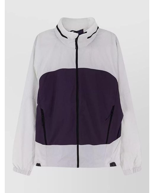 The North Face Blue Relaxed Fit Hooded Jacket High Collar for men