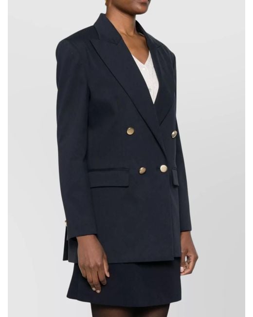 P.A.R.O.S.H. Blue Textured Double-Breasted Blazer