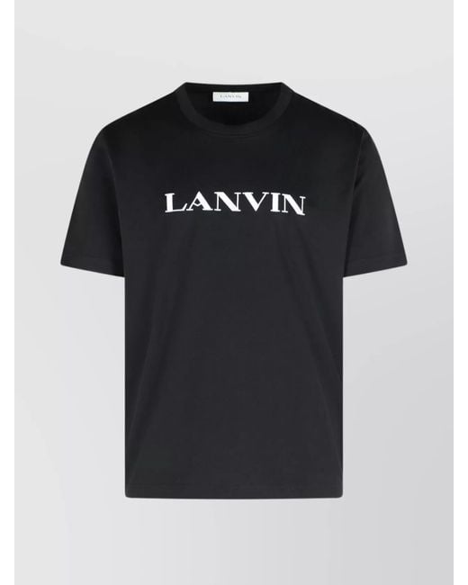 Lanvin Black Cotton Logo Print T-Shirt for men