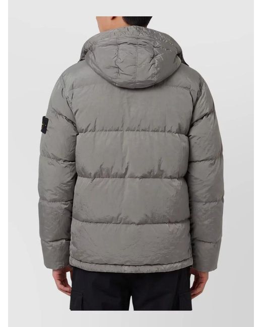 Stone Island Gray Down Puffer Jacket for men