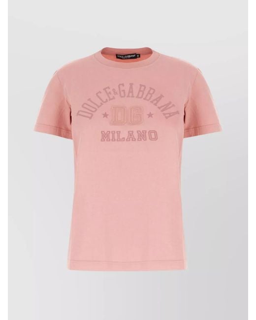 Dolce & Gabbana Pink Cotton T-Shirt