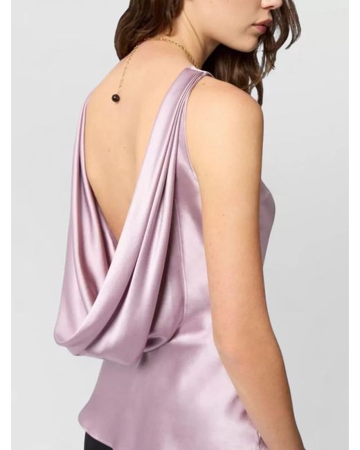 Nina Ricci Pink Silk Satin Draped Sleeveless Halterneck Blouse