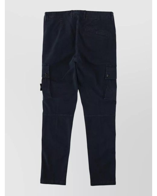 Stone Island Blue Utility Cargo Pants Mid Rise Regular Fit for men