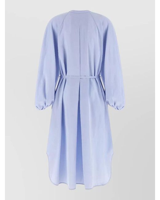 Loulou de Saison Blue Cotton Midi Shirt Dress