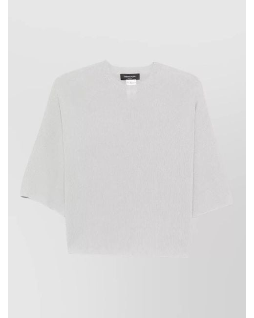 Fabiana Filippi White Relaxed Crew Neck Lightweight Knit Top