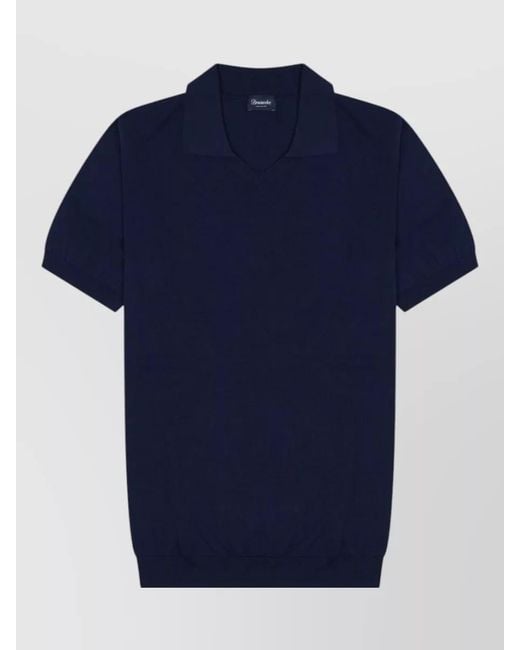 Drumohr Blue Cotton Polo Shirt for men