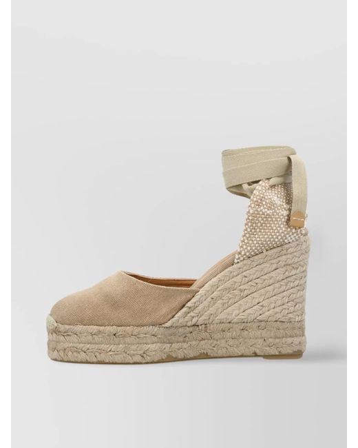 Castaner Natural Canvas Wedge Espadrille Sandals
