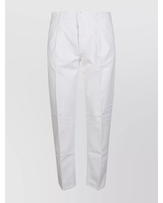 Incotex White Straight-Leg Trousers for men