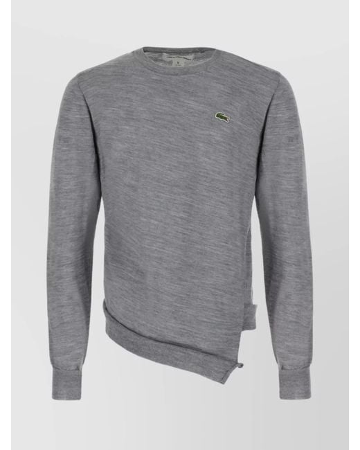 Comme des Garçons Gray Ribbed Asymmetric Cotton Sweatshirt for men