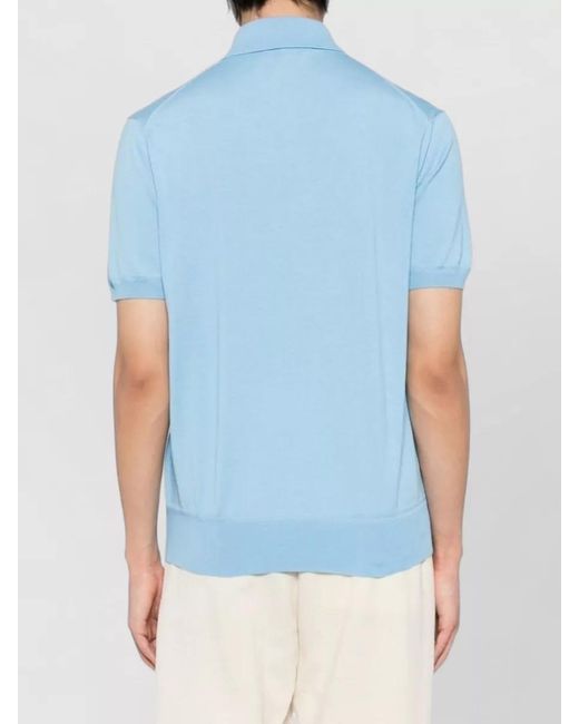 Tom Ford Blue Nylon Blend Silk Polo Collar Shirt for men