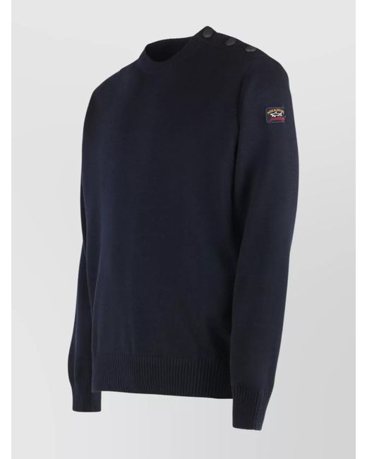 Paul & Shark Blue Virgin Wool Crew-Neck Sweater for men